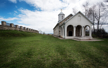 Fototapeta na wymiar Small Orthodox church of Saint Ilija, Vlasina lake