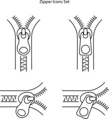 zipper icon isolated on white background from sewing collection. zipper icon thin line outline linear zipper symbol for logo, web, app, UI. zipper icon simple sign.