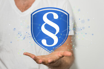 paragraph law sign digital in hand.
