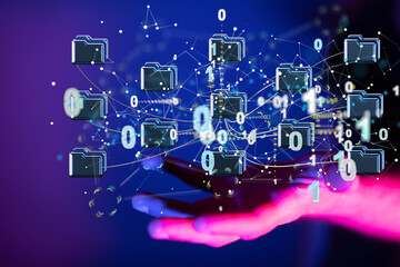 data Internet infrastructure concept. Abstract technology background. 3D rendering.