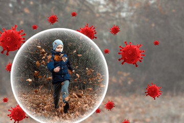 Happy Child is protected from viruses, bacteria and diseases. Healthy lifestyle, good immunity,...