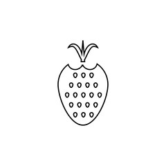 Strawberry line icon. Simple style fruit food symbol. Logo design element. T-shirt printing. Vector for sticker.