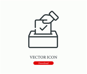 Voting vector icon. Editable stroke. Symbol in Line Art Style for Design, Presentation, Website or Apps Elements. Pixel vector graphics - Vector