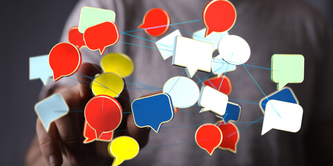 speech bubbles, communication concept 3d