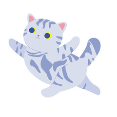 tabby cat. striped cat. stock vector illustration with kitten on a white background. 