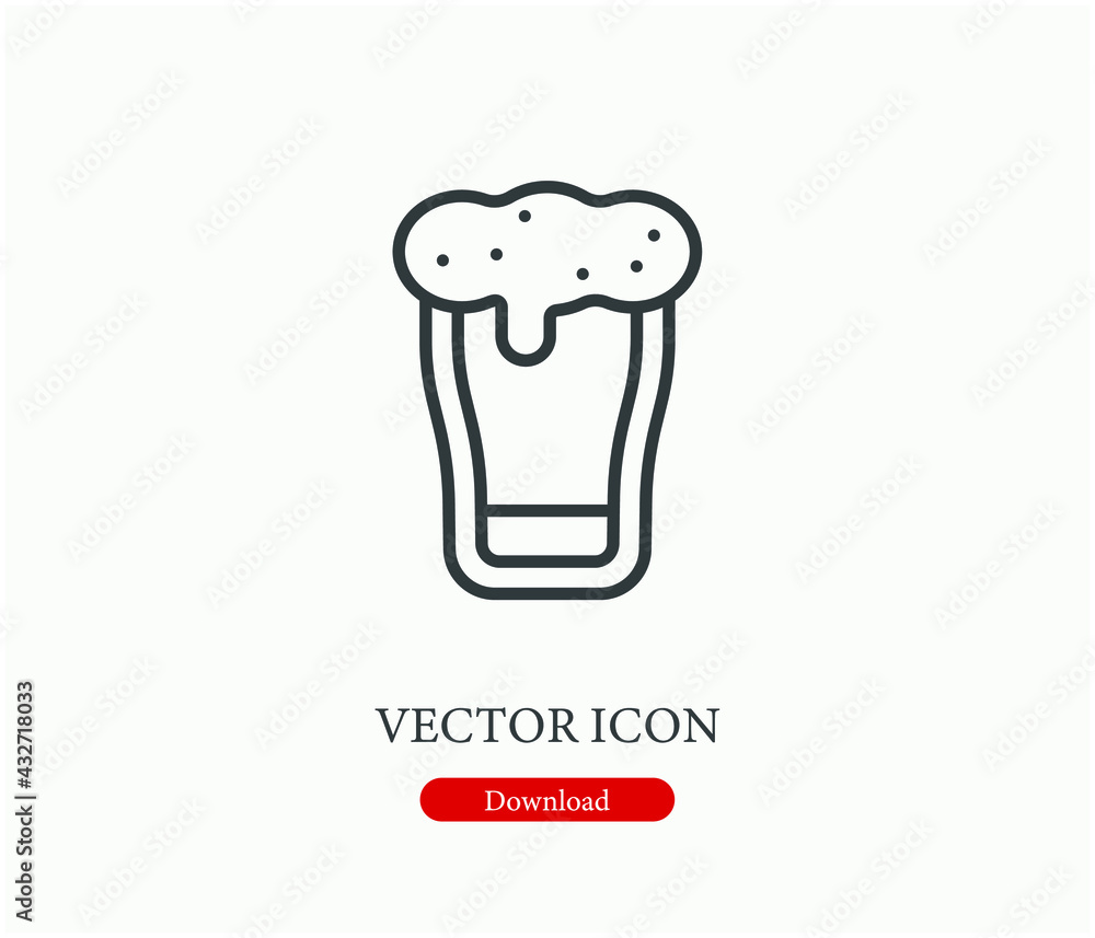 Poster beer vector icon. editable stroke. linear style sign for use on web design and mobile apps, logo. sy