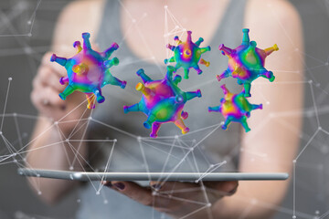 Coronavirus abstract background. Medical Genetics Bacteriological Microorganism..