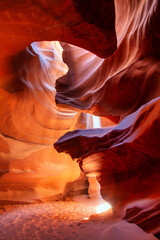 Colorful Antelope Canyon Arizona near Page USA / America. Travel concept.