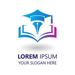 open book logo design template. open book illustration vector