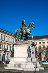 Obraz premium Equestrian statue of Ludwig I of Bavaria at Odeonsplatz, Munich, Germany