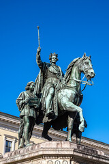 Equestrian statue of Ludwig I of Bavaria at Odeonsplatz, Munich, Germany