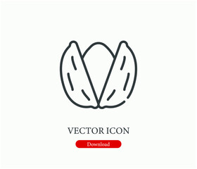 Pistachio vector icon.  Editable stroke. Linear style sign for use on web design and mobile apps, logo. Symbol illustration. Pixel vector graphics - Vector