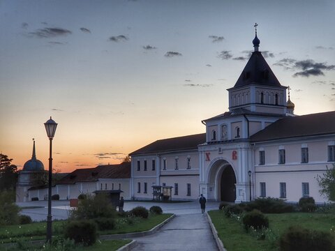 church in the evening, Optina Pustyn (Russia)