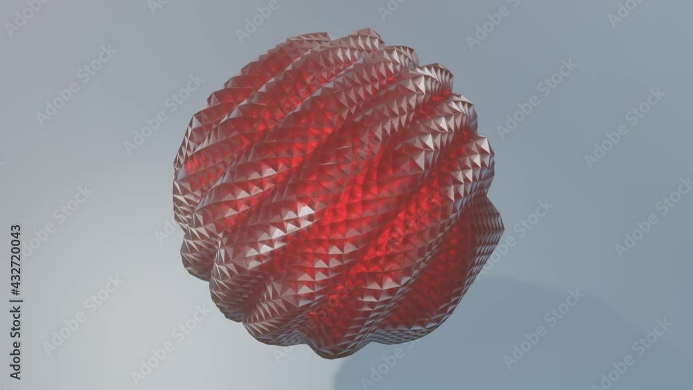 Poster abstract animated figure. looped moving background. 3d render