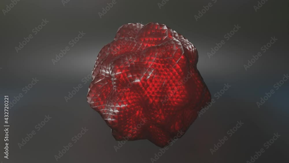 Poster abstract animated figure. looped moving background. 3d render
