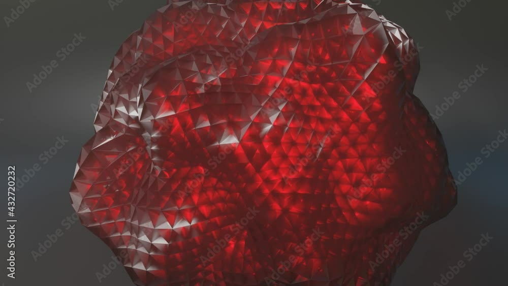 Poster abstract animated figure. looped moving background. 3d render