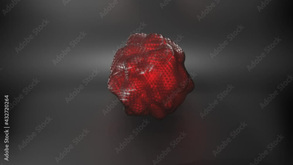 Poster abstract animated figure. looped moving background. 3d render
