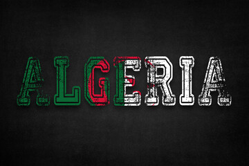 Algeria word on a black background