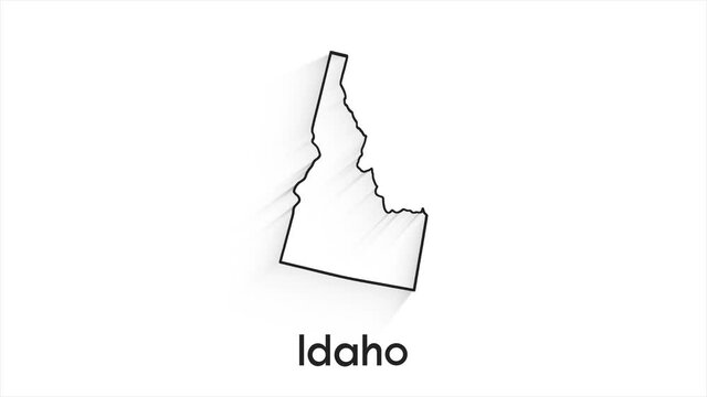 Idaho State of the United States of America. Animated line location marker on the map. Easy to use with screen transparency mode on your video.