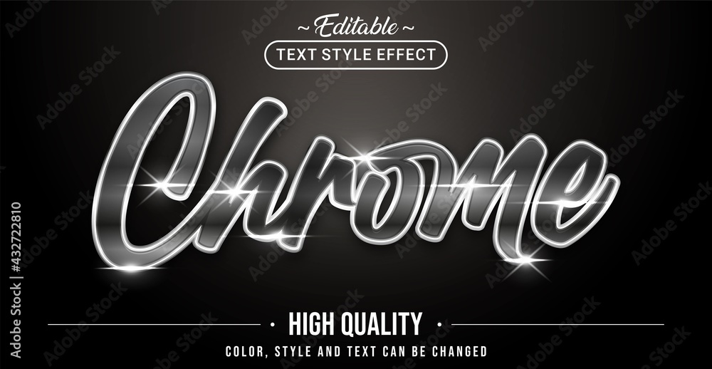 Poster Editable text style effect - Chrome text style theme.