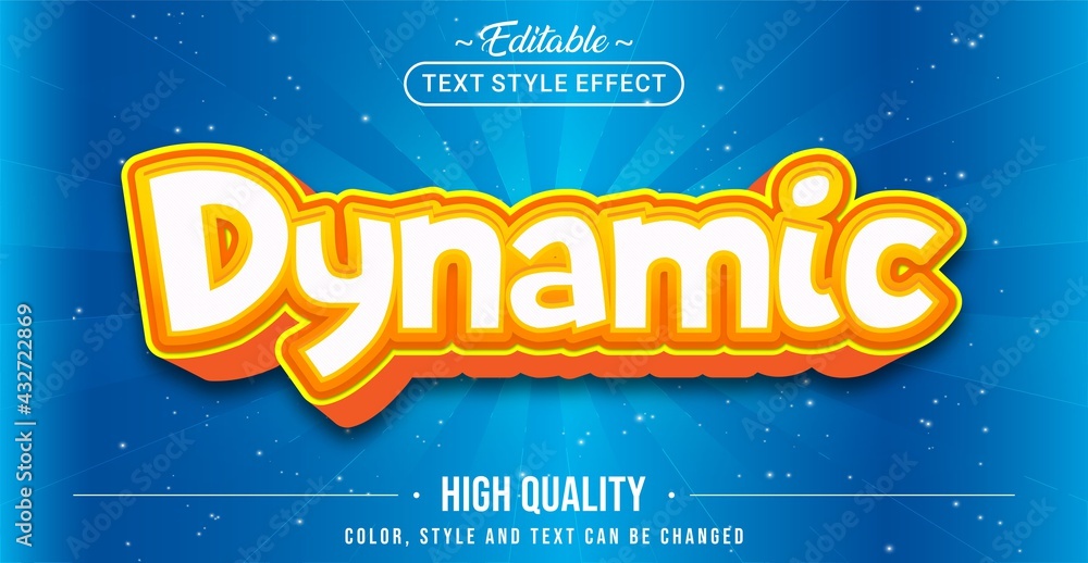 Poster Editable text style effect - Cartoon with Dynamic text style theme.
