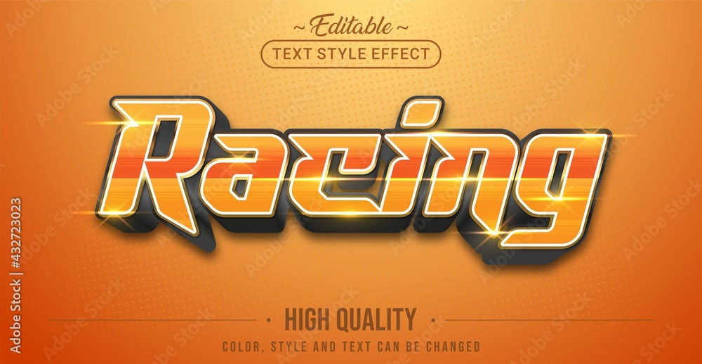 Poster Editable text style effect - Racing text style theme.
