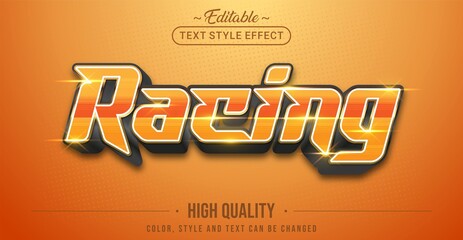 Editable text style effect - Racing text style theme.