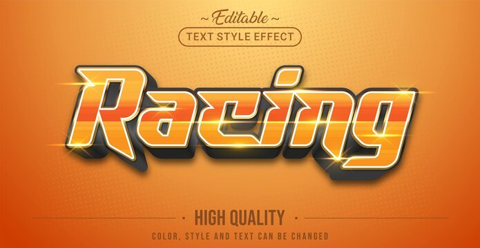 Editable Text Style Effect - Racing Text Style Theme.