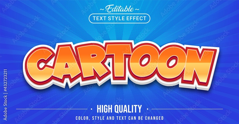 Poster editable text style effect - cartoon text style theme.