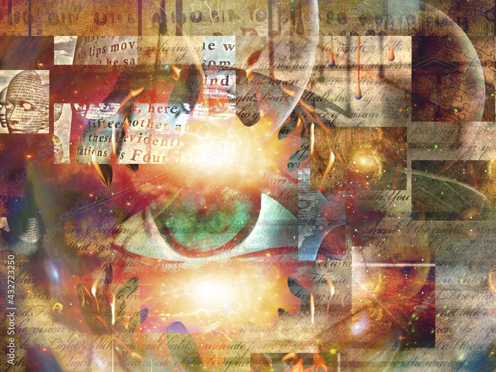 Poster surreal abstract. 3d rendering