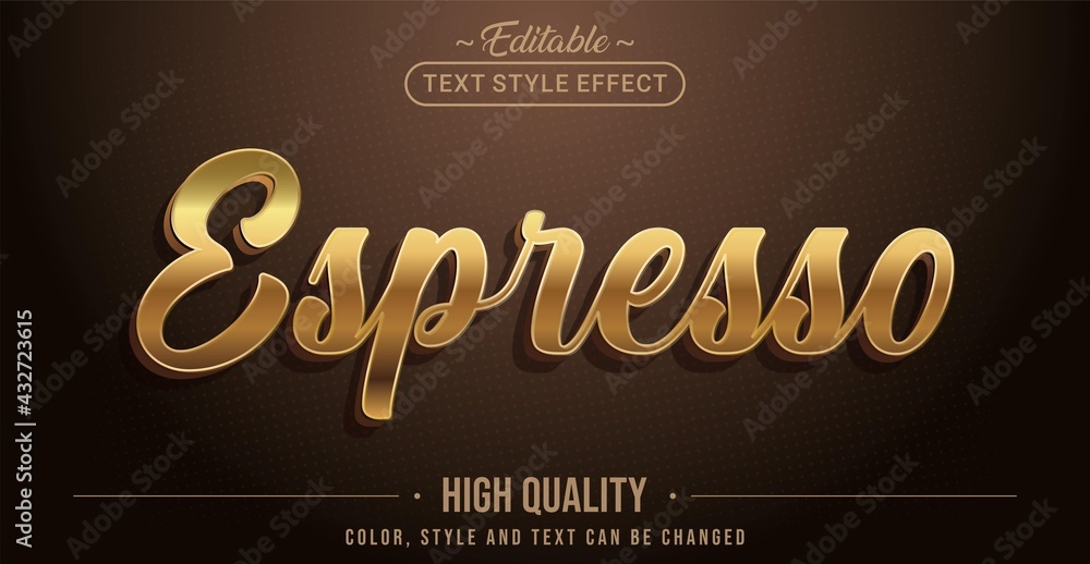 Poster Editable text style effect - Espresso text style theme.