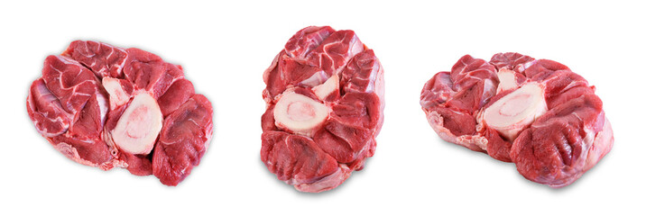 Raw fresh steak beef on a white isolated background