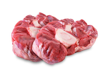 Raw fresh steak beef on a white isolated background
