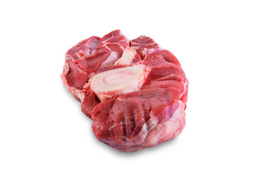 Raw fresh steak beef on a white isolated background