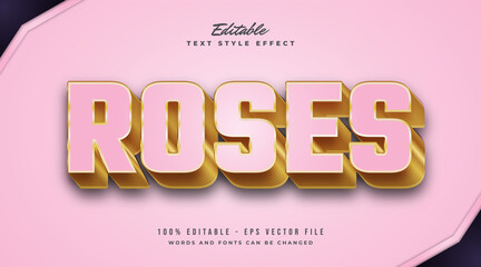 Fototapeta premium Editable text effect in Pink and Gold with Embossed Effect