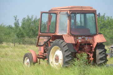 old tractor in the field