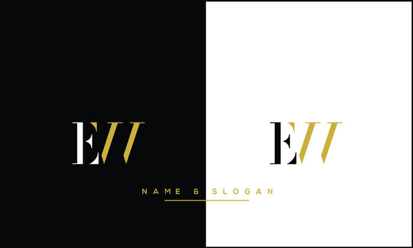 Set Of EW ,WE Abstract Letters Logo monogram