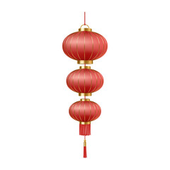 Chinese lantern realistic isolated. Asian new year red lamp, festival 3d traditional decoration