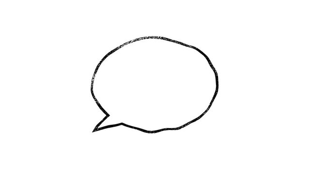 Thinking cartoon cloud bubble sketch doodles being animated. Hand-drawn moving scribble on white background