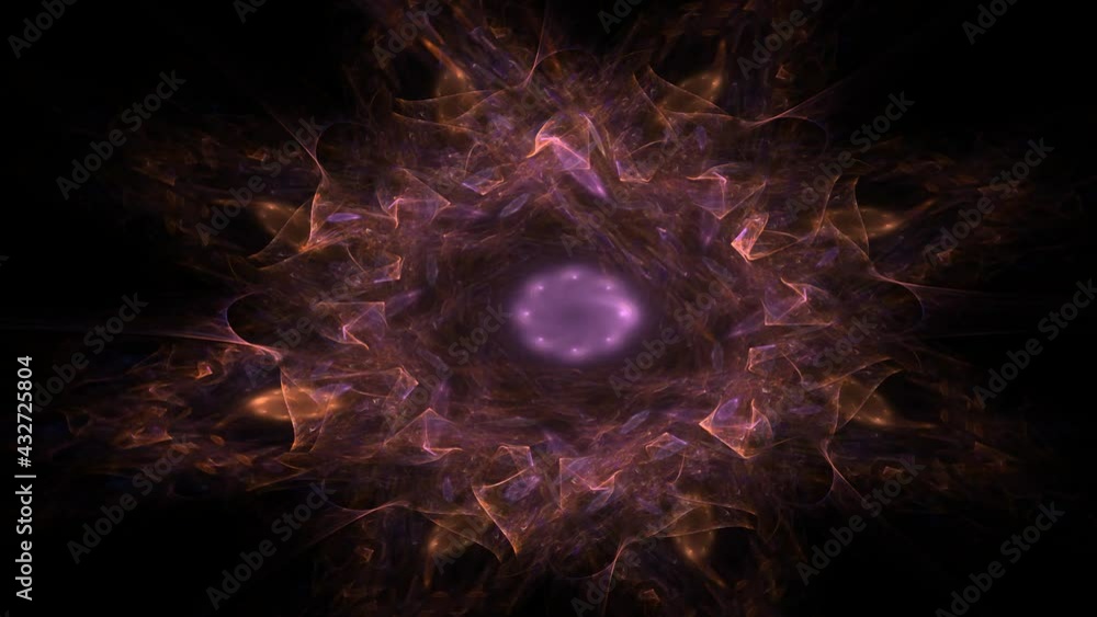 Aufkleber abstract 4k motion background star core with particles and sphere. atom science technology, energy c