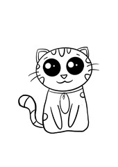 cat to colour for kids - sweet cat