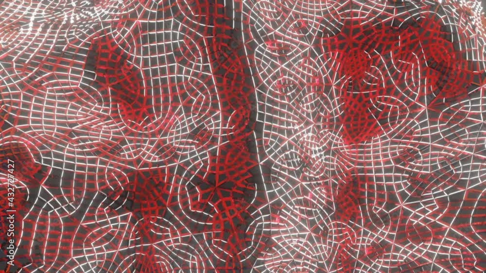 Poster sparkling bright smooth deformable mesh surface. looped wave animation. 3d render