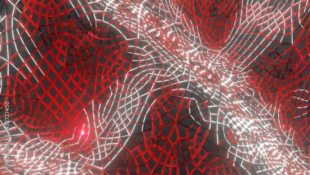 Aufkleber sparkling bright smooth deformable mesh surface. looped wave animation. 3d render