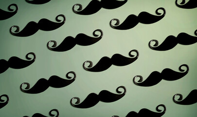 Pattern of black paper mustache