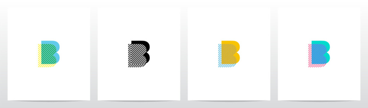 Stripes On The Foreground Letter Logo Design B
