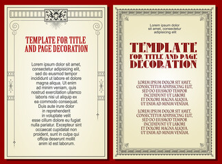 Vector template flyer, invitations or greeting cards.