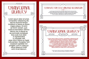 Vector template flyer, invitations or greeting cards.