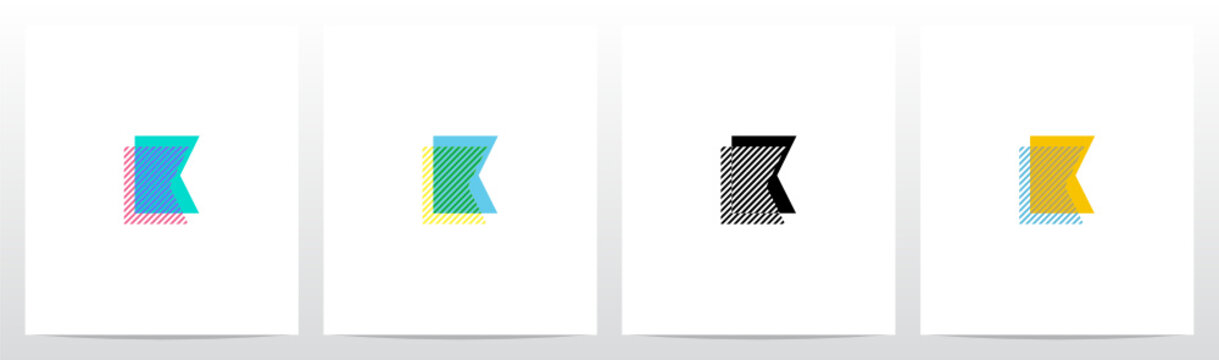 Stripes On The Foreground Letter Logo Design K