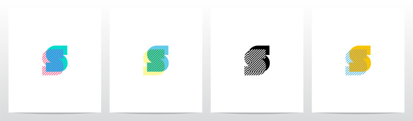 Stripes On The Foreground Letter Logo Design S - obrazy, fototapety, plakaty