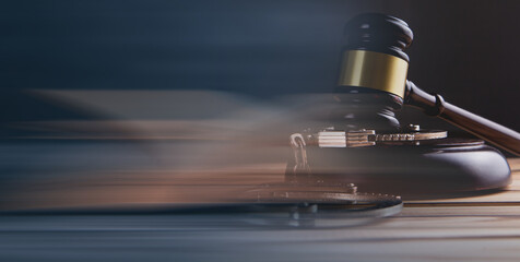 Legal law concept image - gavel and handcuffs